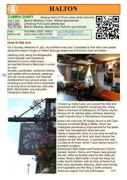 CAMRA DIARY - Out Inn Cheshire