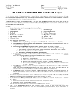 The Ultimate Renaissance Man Nomination Project The Ultimate