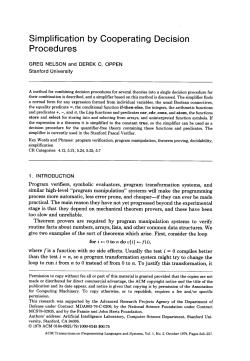 Simplification by Cooperating Decision Procedures