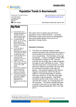 Population Trends in Bournemouth Oct 2012