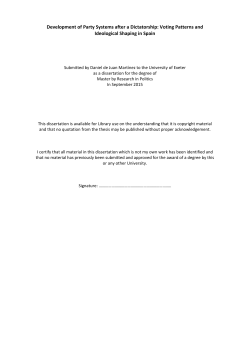 Development of Party Systems after a Dictatorship: Voting Patterns