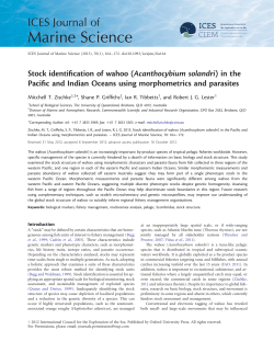 Stock identification of wahoo (Acanthocybium solandri) in the Pacific