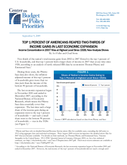 TOP 1 PERCENT OF AMERICANS REAPED TWO