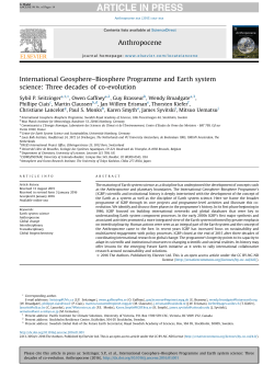 International Geosphere&ndash;Biosphere Programme and Earth system