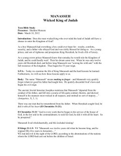 MANASSEH Wicked King of Judah