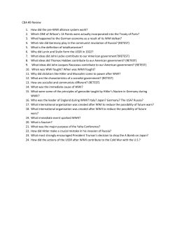 CBA #9 Review 1. How did the pre-WWI alliance system work? 2