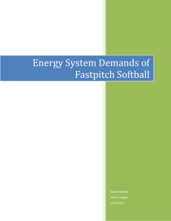Energy System Demands of Fastpitch Softball