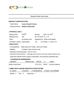 Material Safety Data Sheet PRODUCT IDENTIFICATION Trade Name