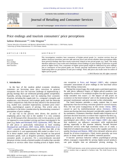 Price endings and tourism consumers` price perceptions