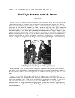 The Wright Brothers and Cold Fusion - LENR-CANR