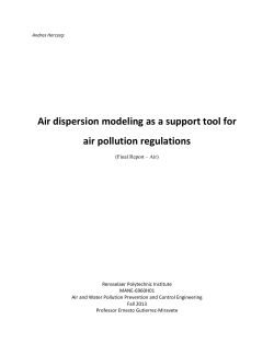 Air dispersion modeling as a support tool for air pollution regulations