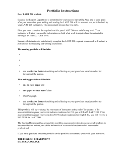 Portfolio Instructions