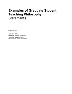 Examples of Graduate Student Teaching Philosophy Statements