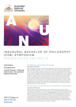 INAUGURAL BACHELOR OF PHILOSOPHY (PHB) SYMPOSIUM