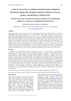 a multi-analytical approach for characterizing pigments from the