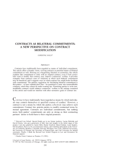 contracts as bilateral commitments - Yale Law School