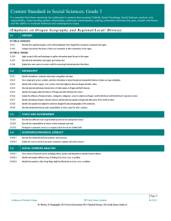 Third Grade Social Science Standards