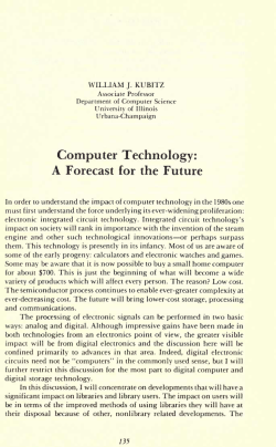 A Forecast for the Future