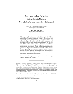 American Indian Fathering in the Dakota Nation: Use of Akicita as a