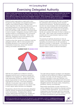 Exercising Delegated Authority