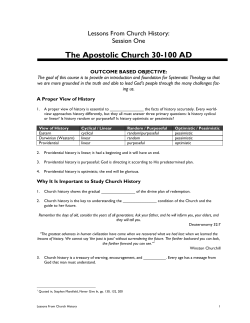 The Apostolic Church 30-100 AD