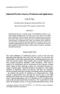 Industrial Pectins: Sources, Production and Applications