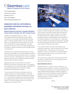 seamless care inc. gets medical equipment shipshape for new us