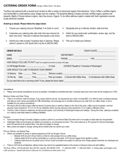 Catering Request Form - University of Washington