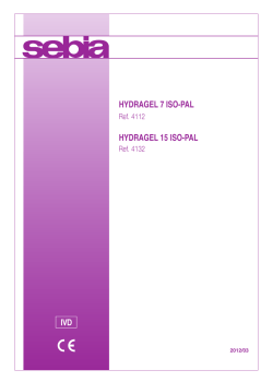 HYDRAGEL 7 ISO-PAL HYDRAGEL 15 ISO-PAL