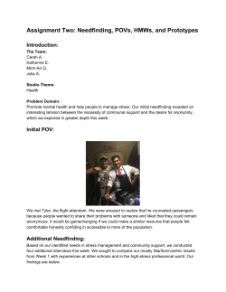 Assignment Two: Needfinding, POVs, HMWs, and Prototypes
