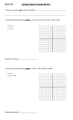 Solving Linear Systems Review plus Answers