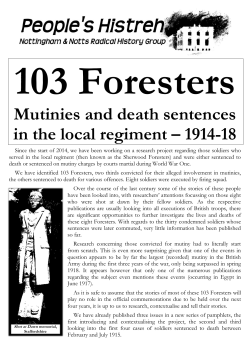 Mutinies and death sentences in the local regiment &ndash; 1914-18