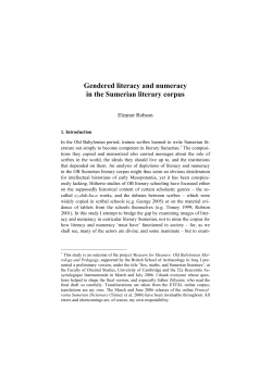 Gendered literacy and numeracy in the Sumerian