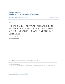 phonological awareness skill of segmenting in bilingual english