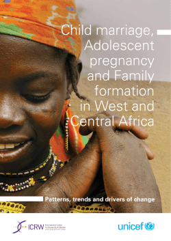 Child marriage, Adolescent pregnancy and Family formation in West