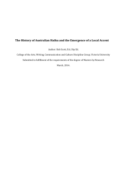 The History of Australian Haiku and the Emergence of a Local Accent