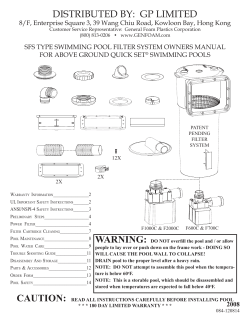 SFS Pool Manual - General Foam Plastics