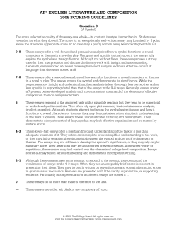 ap&reg; english literature and composition 2009 scoring