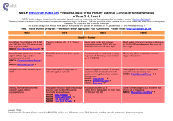 NRICH http://nrich.maths.org Problems Linked to the Primary