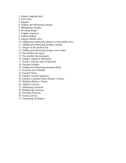 1. Integer mapping rules 2. Flow chart 3. Integers 4. Adding