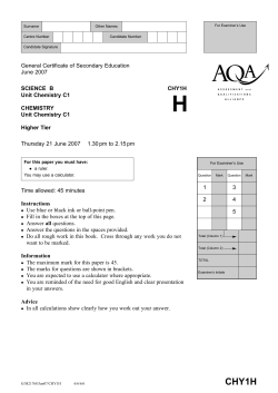 Chemistry (Higher) : Question paper