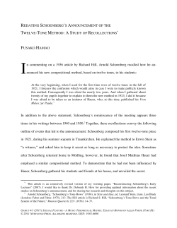 Redating Schoenbergâ•Žs Announcement of the Twelve