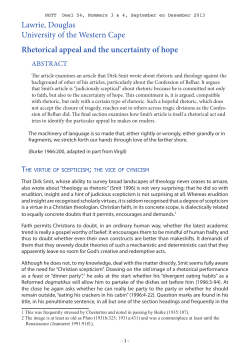 Lawrie, Douglas University of the Western Cape Rhetorical appeal