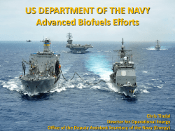 US DEPARTMENT OF THE NAVY Advanced Biofuels Efforts