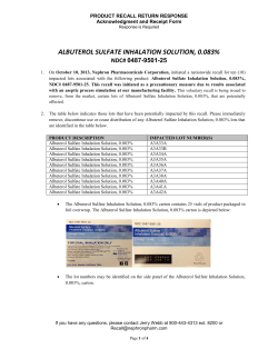 albuterol sulfate inhalation solution, 0.083%