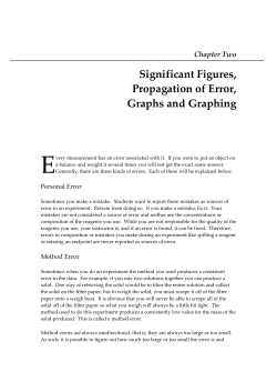 Significant Figures, Propagation of Error