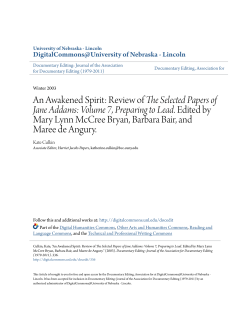 An Awakened Spirit: Review of The Selected Papers of Jane Addams