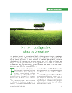 Herbal Toothpastes - Department of Consumer Affairs
