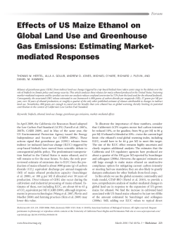 Effects of US Maize Ethanol on Global Land Use and Greenhouse