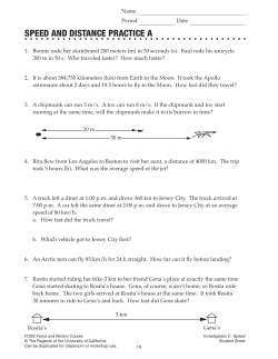 speed and distance practice a